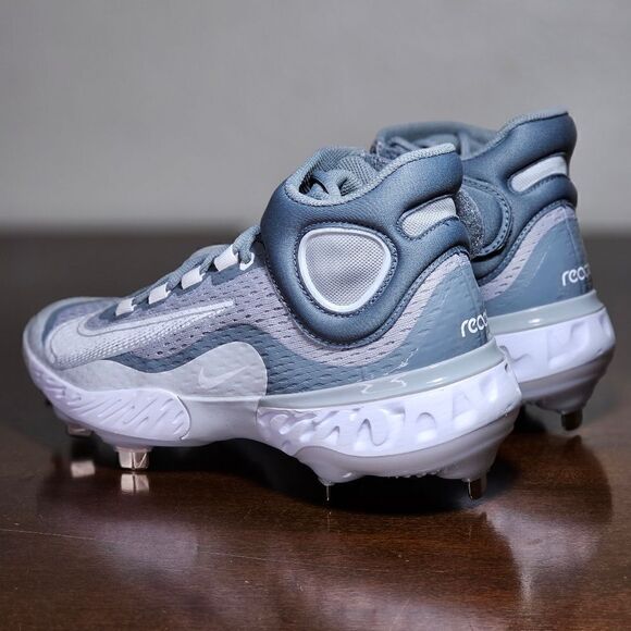 Nike Alpha Huarache Elite 4 Mid Baseball Cleats Shoes Men's 7 Grey DJ6520-012 SE - Picture 2 of 16